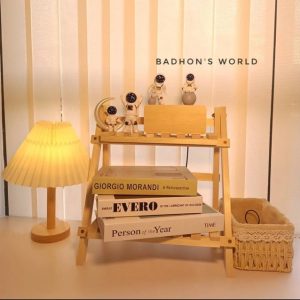 Double Layer Wooden Self