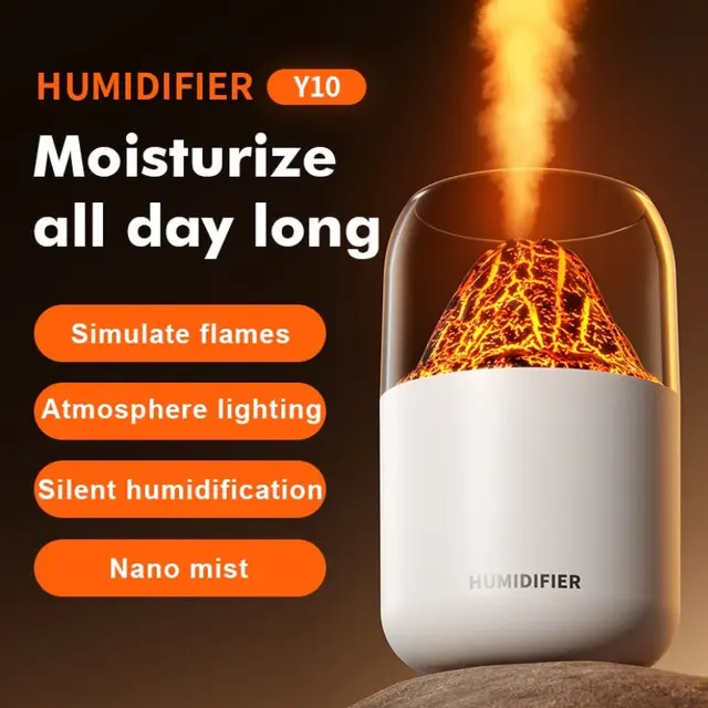 Crack Volcano Humidifier Spray Machine Usb Small Silent Desktop Colorful Atmosphere Lamp - Image 5