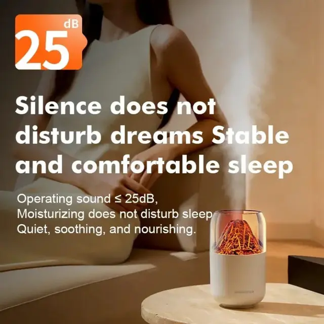 Crack Volcano Humidifier Spray Machine Usb Small Silent Desktop Colorful Atmosphere Lamp - Image 2