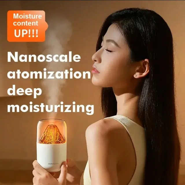 Crack Volcano Humidifier Spray Machine Usb Small Silent Desktop Colorful Atmosphere Lamp - Image 4