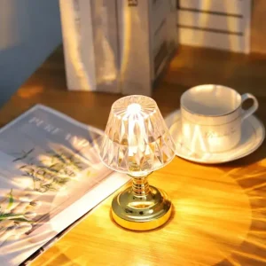 LED diamond crystal table lamp Night Light for Bed Room decoration living room atmosphere light Gift (2 X AAA Batteries)