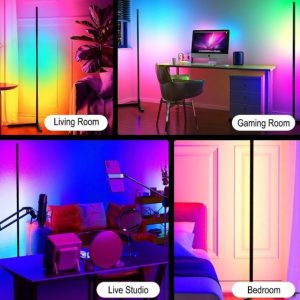 RGB Floor Corner Lamp APP Control Rainbow color DIY Mode with Music Sync Faction for Living Room Decoration