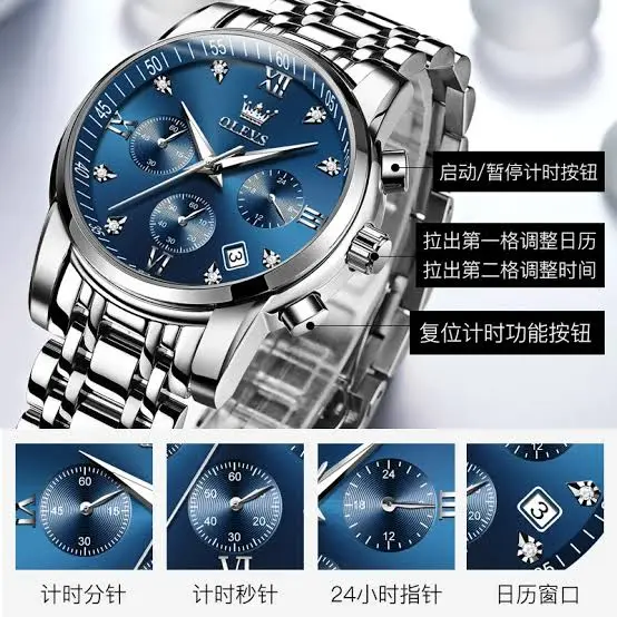 Olevs 2858 Men Quartz Watch - Image 3