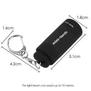 Mini Flashlight Portable Pocket Torch Key Ring DIY Tool for Home