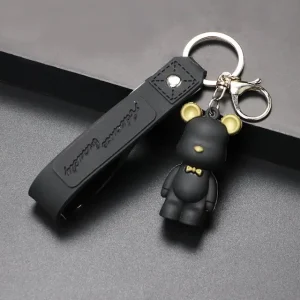 Cute Cartoon Key Ring Charm Popobe Bear Resin Car Key Ring Mobile Phone Accessories Gift