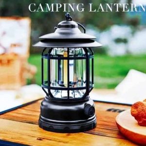 Retro Rechargeable Camping Lamp – Vintage Look, Modern Power ⚡