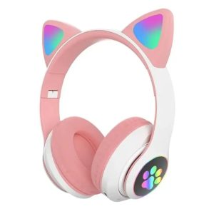 STN-28 Wireless Cat Ear Headphones – LED RGB Light, Bluetooth 5.0