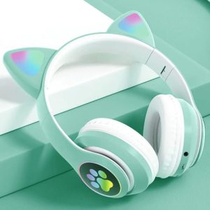 STN-28 Wireless Cat Ear Headphones – LED RGB Light, Bluetooth 5.0