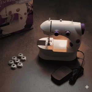 Mini Electric Sewing Machine SM-202A – Portable Double Thread Stitcher | Adjustable Speed