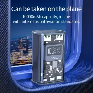 Hoco J105 10000mAh 22.5W Fast Charging Power Bank with LED Display – Blue