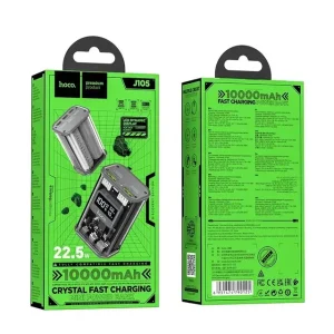 Hoco J105 10000mAh 22.5W Fast Charging Power Bank with LED Display – Blue