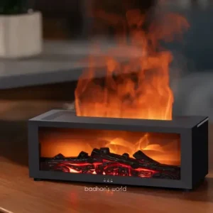3D Flame Fireplace Humidifier – LED Mist Aroma Diffuser