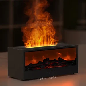3D Flame Fireplace Humidifier – LED Mist Aroma Diffuser