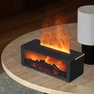 3D Flame Fireplace Humidifier – LED Mist Aroma Diffuser