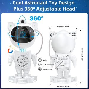 Astronaut Projector Robot Night Light (L4-L3081) - 360° Rotatable Galaxy & Starry Sky Projector