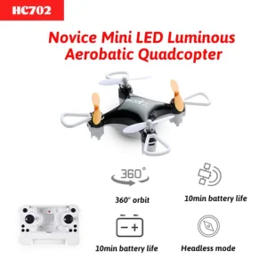 Aerobat HC-702 Four-Axis Mini Pocket Drone | 360° Flip RC Aircraft with LED Lights