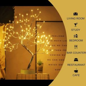 Decorative LED Shimmer Tree Light – Premium Home Decor Warm Light Night Lamp