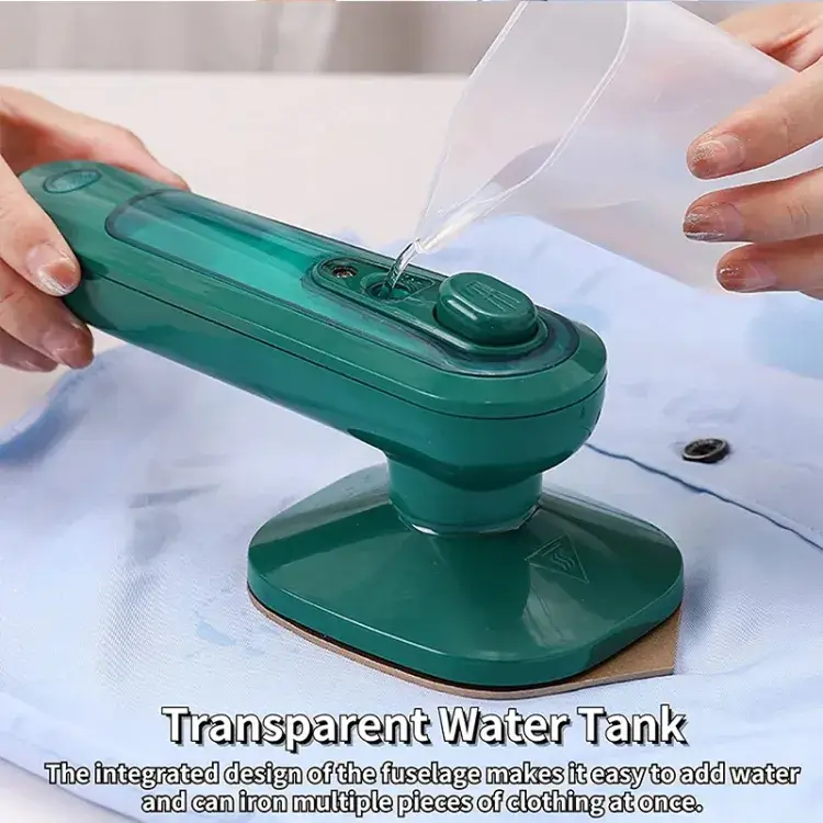 Mini Portable Travel Iron – 30W Multipurpose Electric Iron with Water Tank, Titanium Plate, Dark Green - Image 4
