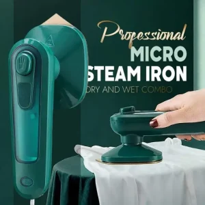 Mini Portable Travel Iron – 30W Multipurpose Electric Iron with Water Tank, Titanium Plate, Dark Green