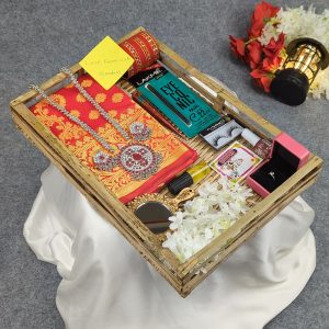 Valentine Special Premium Silk Katan Saree Gift Set