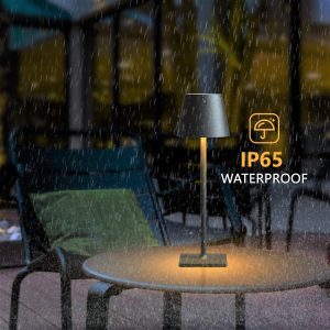 Cordless Rechargeable Table Lamp 6000mAh | IP65 Waterproof Wireless Lamp for Indoor & Outdoor Use
