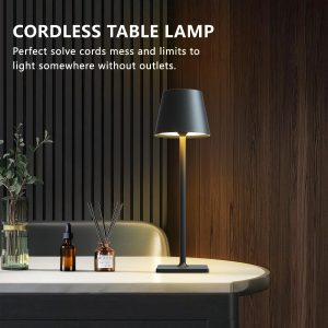 Cordless Rechargeable Table Lamp 6000mAh | IP65 Waterproof Wireless Lamp for Indoor & Outdoor Use