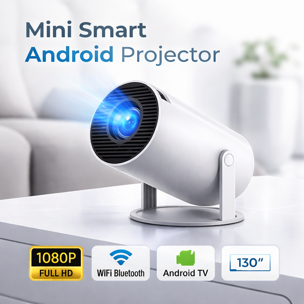 Magcubic HY300 Pro Mini Smart Projector – Android, WiFi Bluetooth, 130” Big Screen Home Cinema