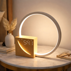 Cheerified Bedside Lamp with Alarm Clock, Night Light & Sound Machine