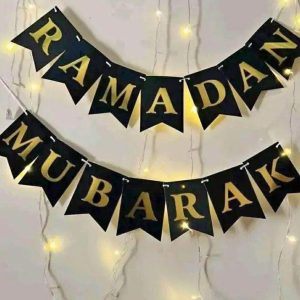 Ramadan Mubarak LED Fairy Light Wall Decoration Banner Set