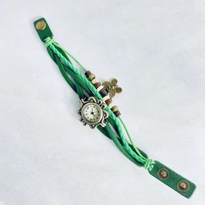 Vintage Butterfly Bracelet Watch for Women | Multi-Layer Leather & Beaded Strap Wrist Watch