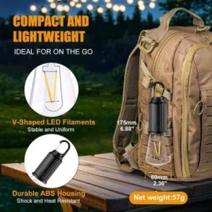 Solar Rechargeable Camping Light with Hook | Vintage Tungsten Style LED Lantern | Type-C USB Charging – Shustar JW821