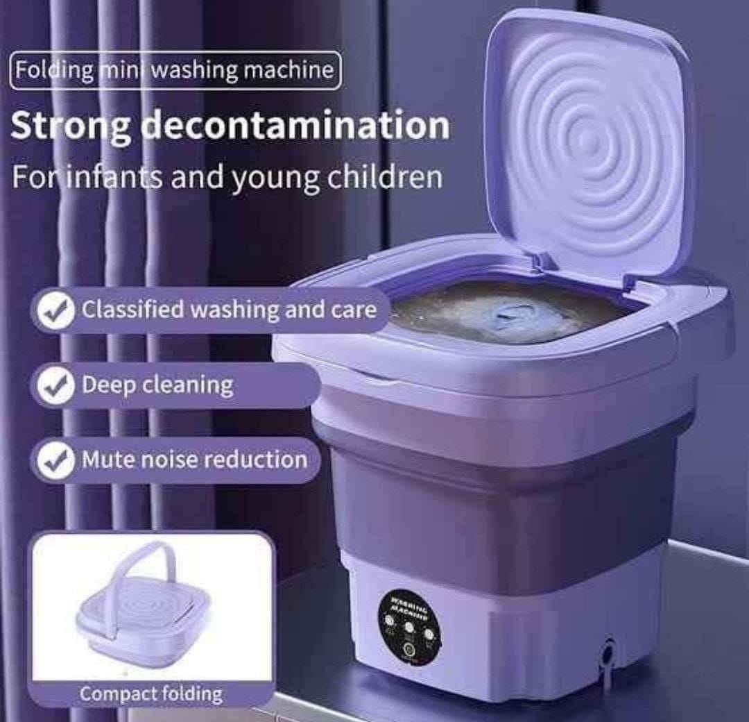 Portable Foldable Mini Washing Machine – 6-8L Capacity, Fully Automatic, Lightweight Clothes Washer - Image 2