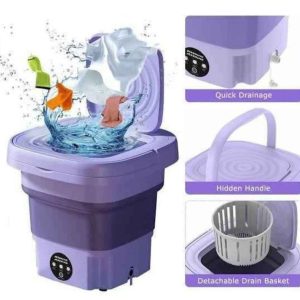 Portable Foldable Mini Washing Machine – 6-8L Capacity, Fully Automatic, Lightweight Clothes Washer