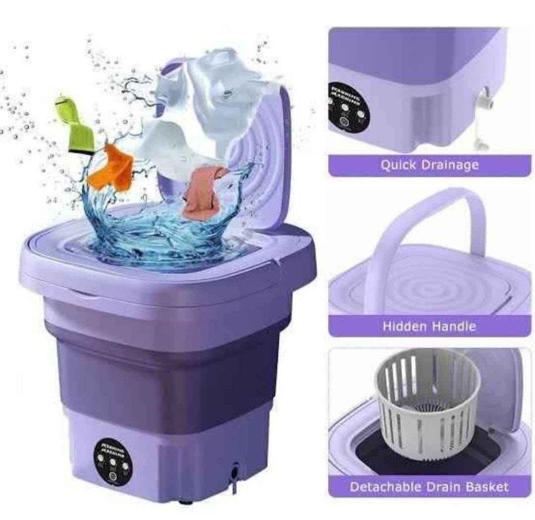 Portable Foldable Mini Washing Machine – 6-8L Capacity, Fully Automatic, Lightweight Clothes Washer - Image 3