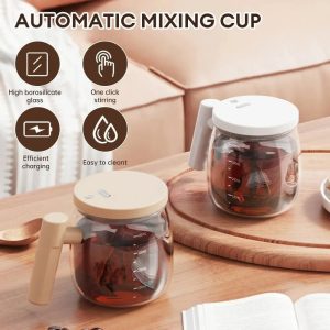 Automatic Mixing Cup | One-Button Self Stirring Coffee & Protein Shake Mug