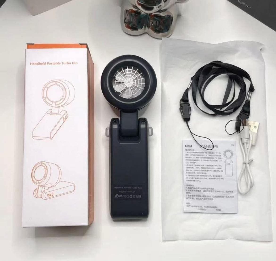 Rechargeable Turbo Mini Fan 💨 | Powerful, Portable & Ultra-Quiet - Image 7