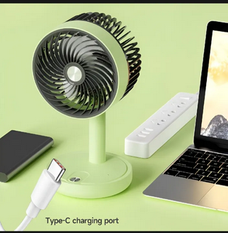 DP-7639 Rechargeable Desk Fan – 4000mAh Battery, 3-Speed, Type-C Portable Cooling Fan - Image 4