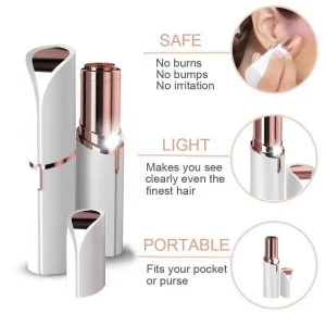 Rechargeable Flawless Face Hair Removal Women Painless Facial Hair Remover with LED Light