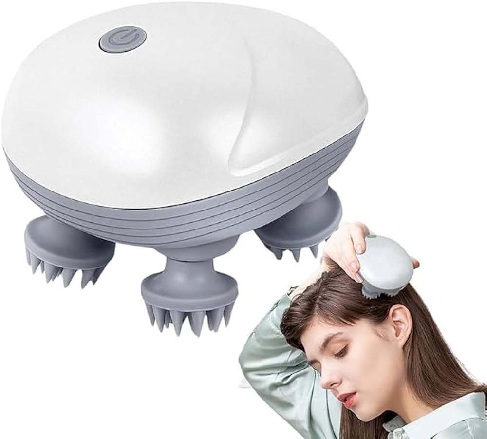 Smart Scalp Massager Rechargeable, Electric Head Massager with Red Light Therapy & 3 Speed Modes - Bikdoo Smart Scalp Massager Rechargeable, Electric Head Massager with Red Light Therapy & 3 Speed Modes