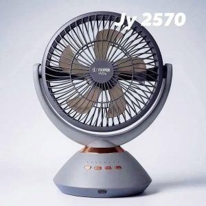 Joy Super 2570 Rechargeable Table Fan with RGB Light & Auto Oscillation