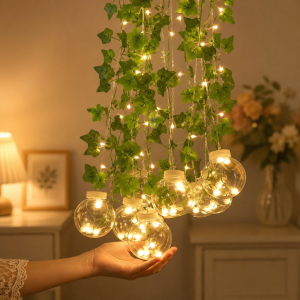 Wish Ball Leaf Curtain LED Light 15+ Feet Decorative Fairy String Light (12 Ball)