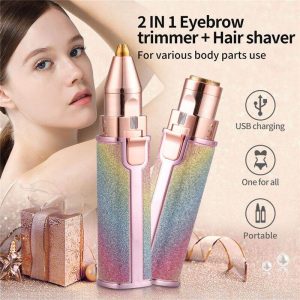 Blawless Battery Operated Eyebrow Trimmer Shaver for Ladies 2-in-1 Facial Hair Remover