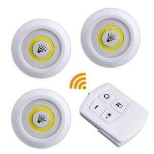 3-in-1 Remote Control LED Light Set, Wireless Stick-On Cabinet Lights with Timer & Brightness Control