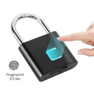 Smart Fingerprint Padlock Rechargeable, Waterproof Biometric Fingerprint Lock with Type-C Charging