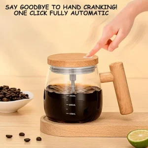 Automatic Mixing Cup Rechargeable 400ml, Self Stirring Coffee Mug, Electric Protein Shake Mixer Cup, Glass Mixing Mug
