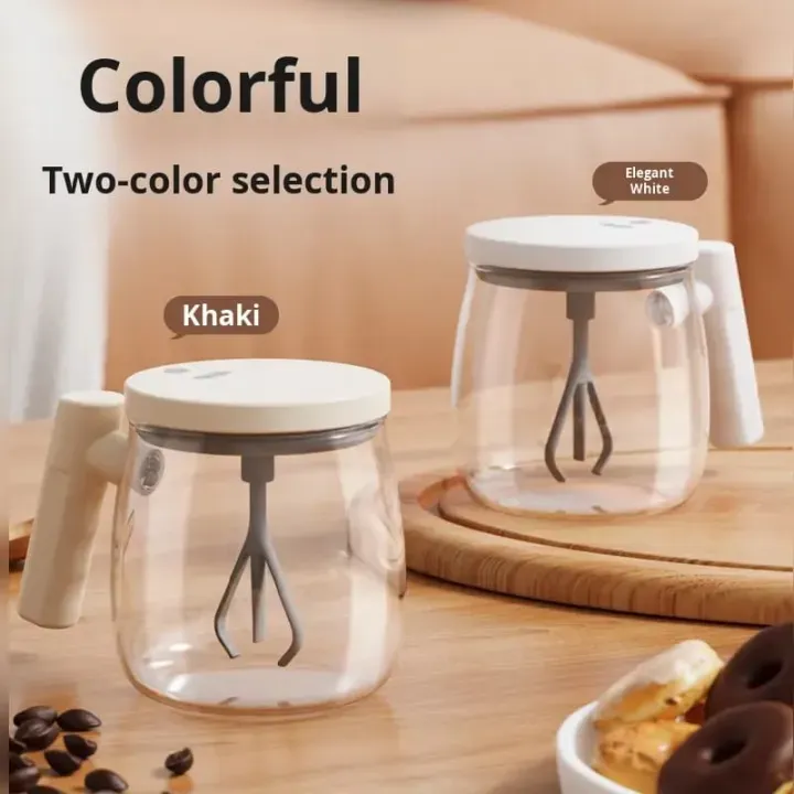 Automatic Mixing Cup Rechargeable 400ml, Self Stirring Coffee Mug, Electric Protein Shake Mixer Cup, Glass Mixing Mug - Image 4