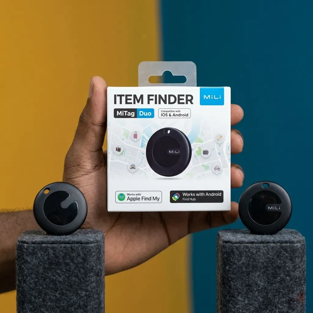 MiLi MiTag Duo Smart Finder, Bluetooth Tracker for Keys Wallet Bag, Android Find Hub Compatible - Image 2