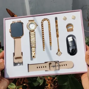 A58 Plus Smart Watch Combo Set for Women, Smartwatch with Jewelry Gift Set, Fashion Watch & Accessories