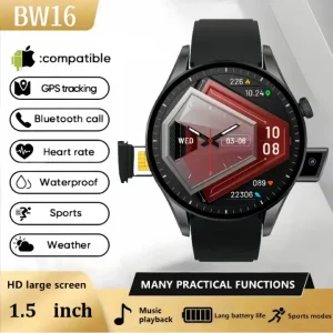 BW16 SIM Smart Watch with Camera, Bluetooth Calling Smartwatch, Health Tracker with Premium Strap