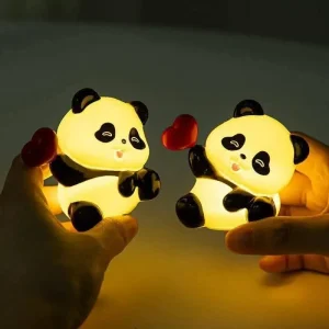 Panda Love LED Lamp, Cute Silicone Night Light for Bedroom, Gift & Home Decoration